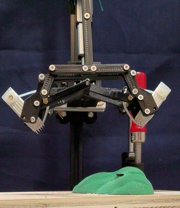 Prototype open above a climbing hold